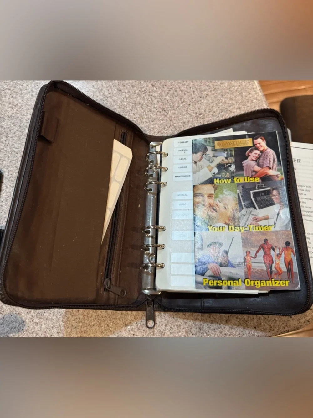 Mundex Leather Planner Binder Bundle Day-Timer Inserts Organizer Set EUC